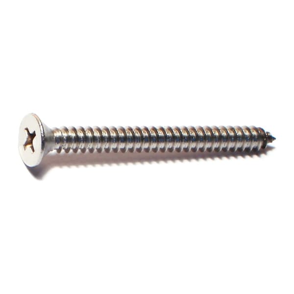 Midwest Fastener Sheet Metal Screw, #10 x 2 in, 18-8 Stainless Steel Flat Head Phillips Drive, 100 PK 05178 - main